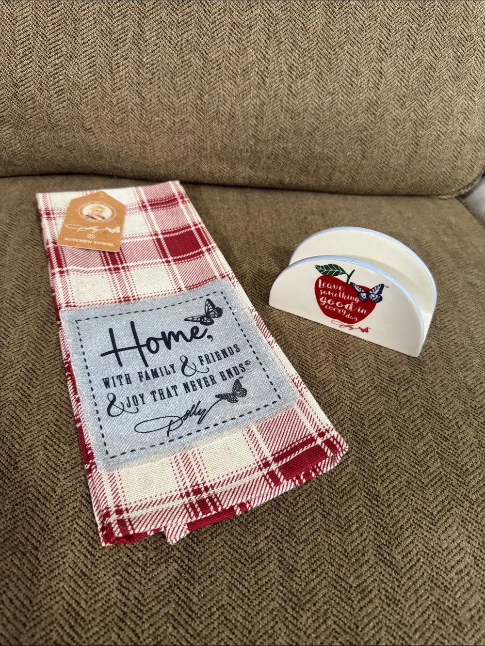 NWT Dolly Parton kitchen hand towel and sponge holder